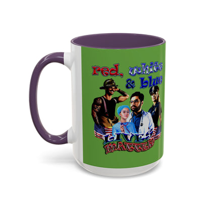 rw&b lives matter - Accent Mug (green)