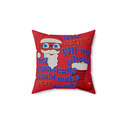 santa's shoes - Faux Suede Square Pillow - (dark red)