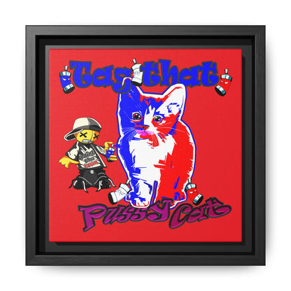 tag that - framed canvas art (red)