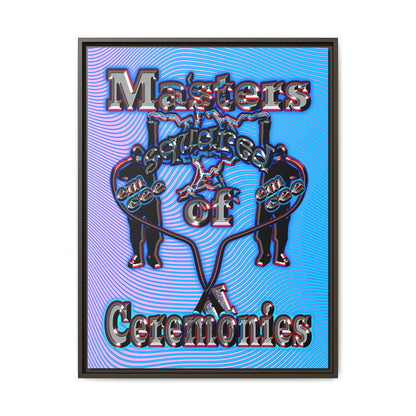 em cee squared - framed canvas art (light blue-purple wave)