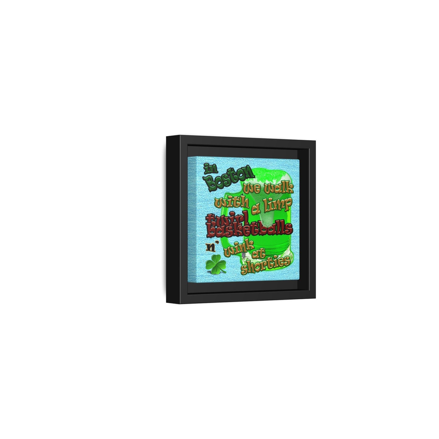 celtics logo - framed canvas art (faded blue)