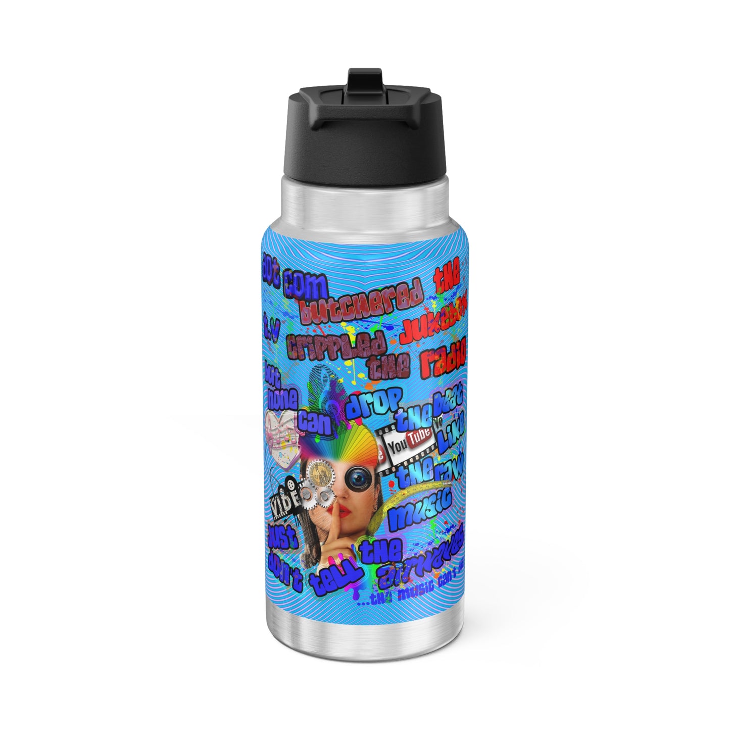 drop the beat - Gator Tumbler, 32oz  (light blue-purple wave)