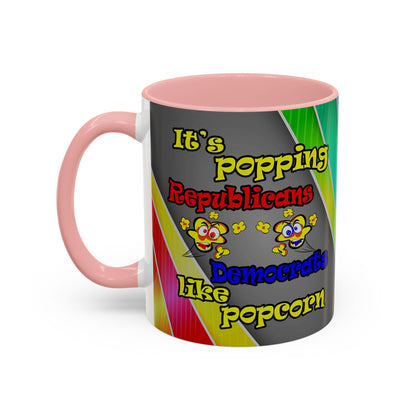 popping like popcorn - Accent Mug (rainbow split)
