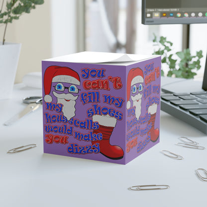santa's shoes - note cube (light purple)
