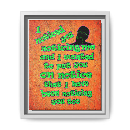 noticed you noticing - framed canvas art (burnt orange)