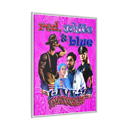 rw&b lives matter - framed canvas art (pink swirl)
