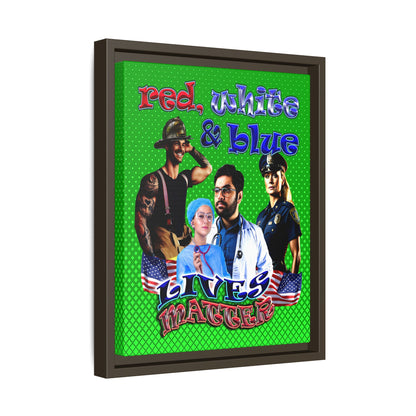 rw&b lives matter - framed canvas art (logo green)