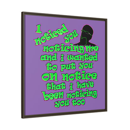noticed you noticing - framed canvas art (light purple)