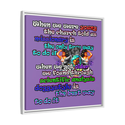 doggystyle - framed canvas art (light purple)