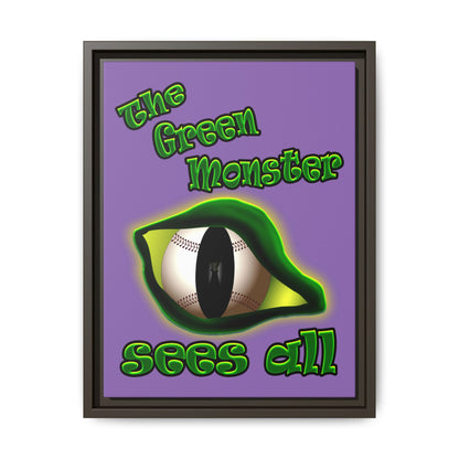 green monster - framed canvas art (light purple)