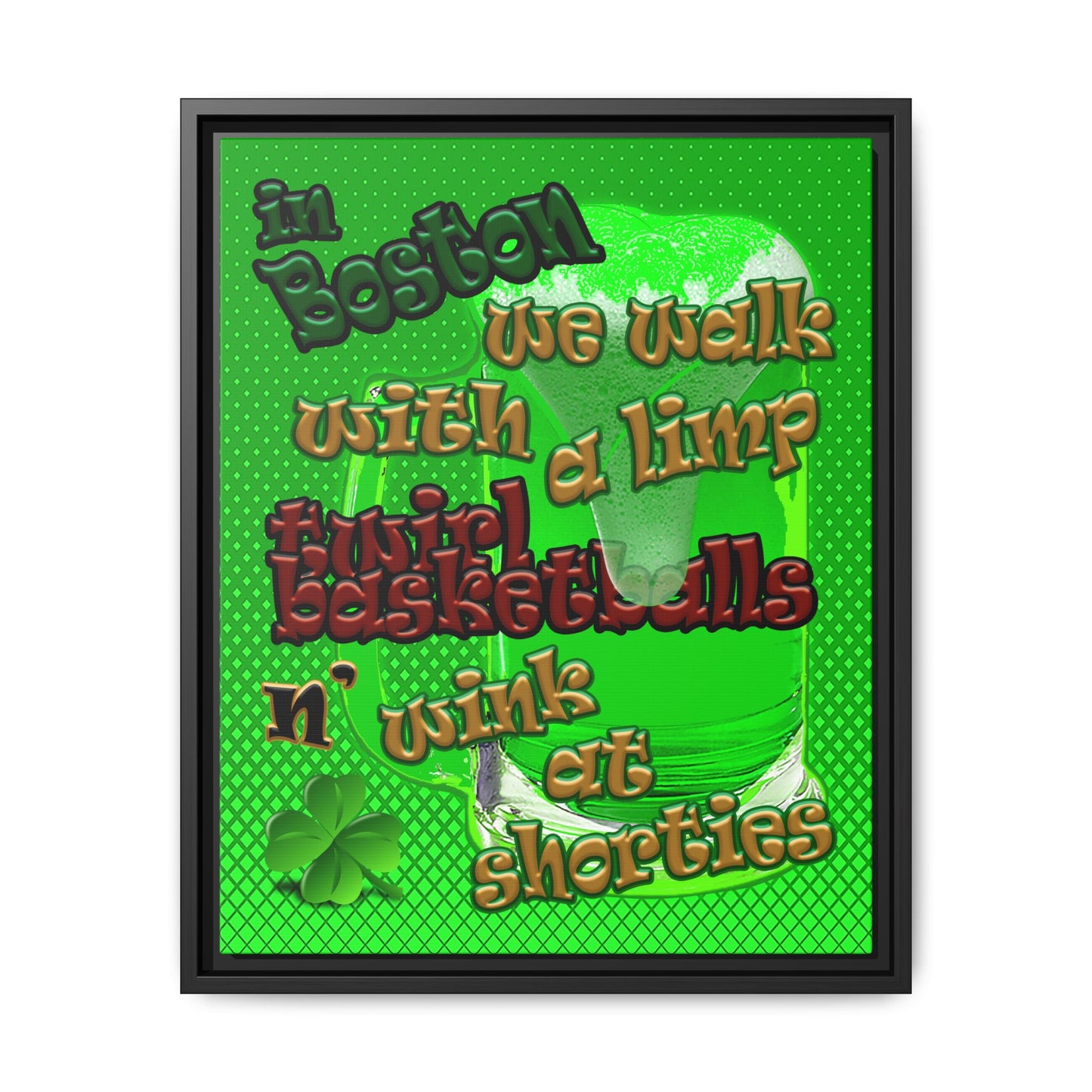 celtics logo - framed canvas art (logo green)