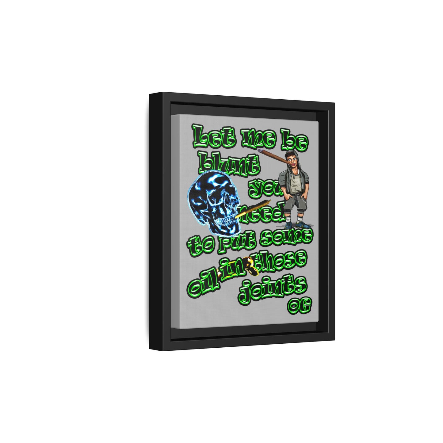 og - framed canvas art (light grey)