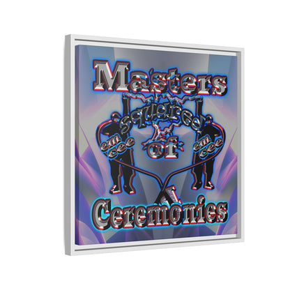 em cee squared - framed canvas art (grey-pink wave)