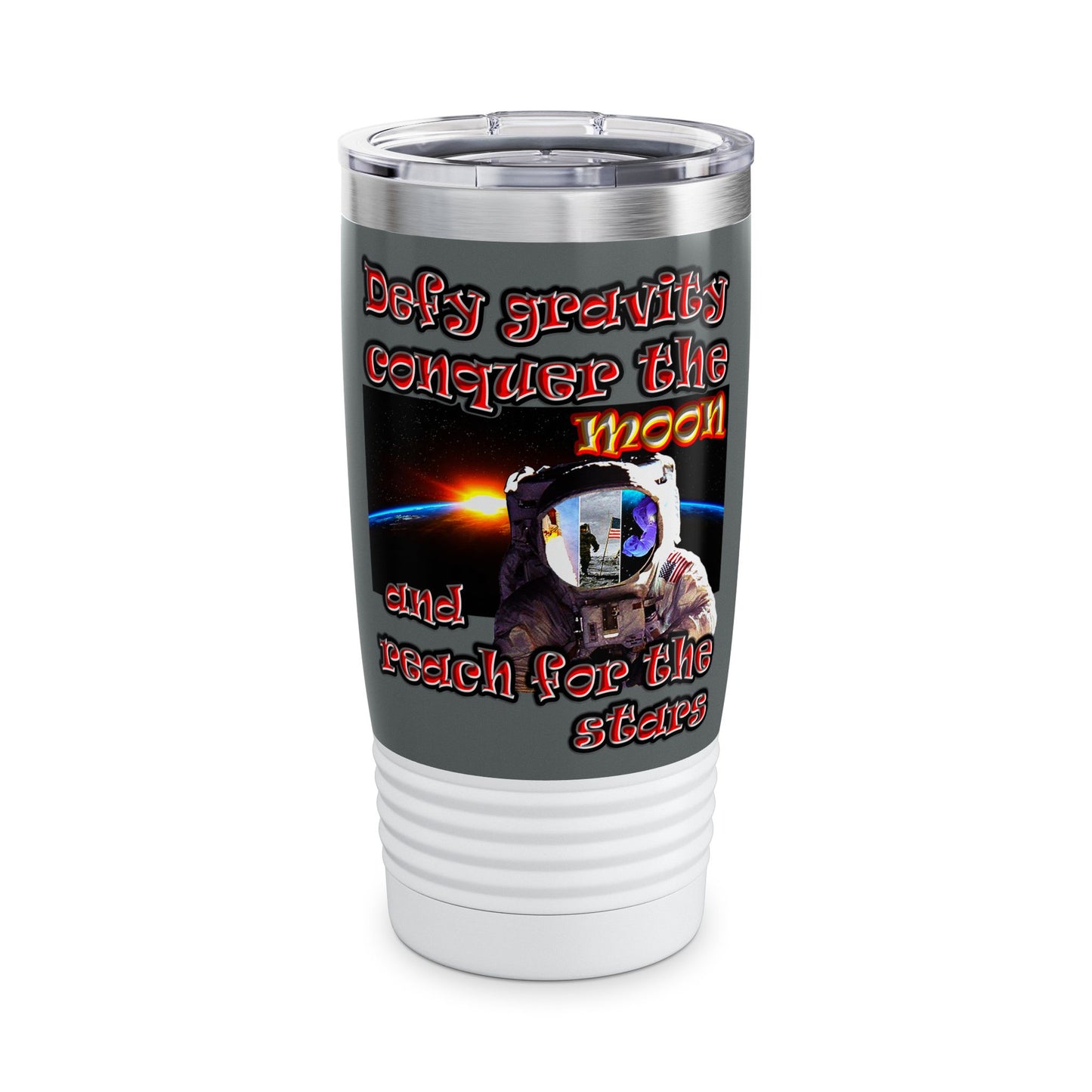defy conquer reach - Ringneck Tumbler, 20oz (dark grey)