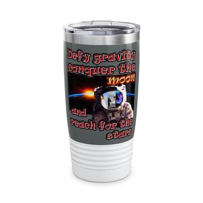 defy conquer reach - Ringneck Tumbler, 20oz (dark grey)