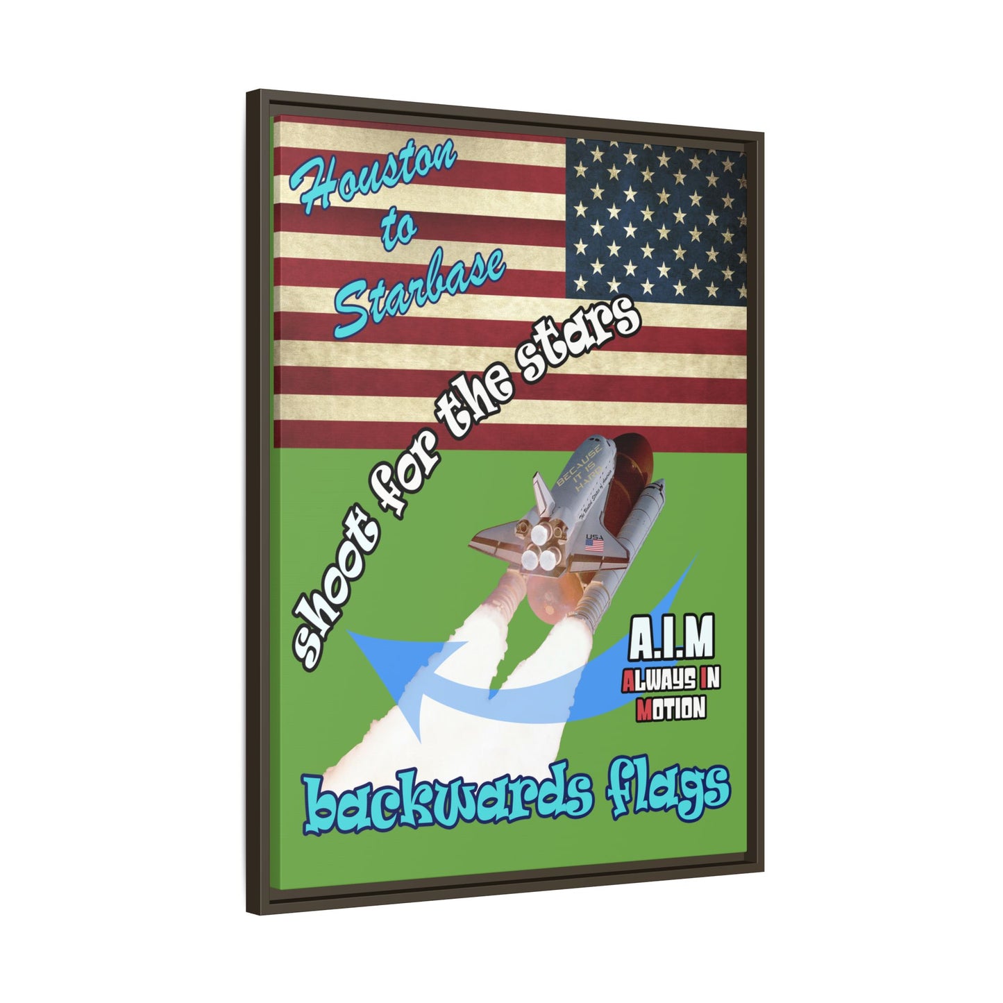 shoot for the stars - framed canvas art (green)