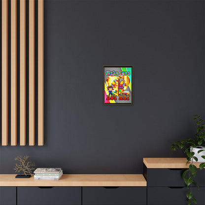 love peace - framed canvas art (rainbow split)