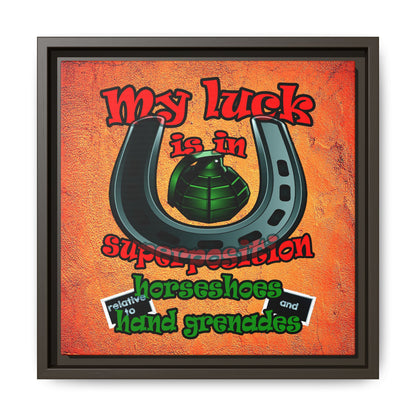 my luck - framed canvas art (burnt orange)