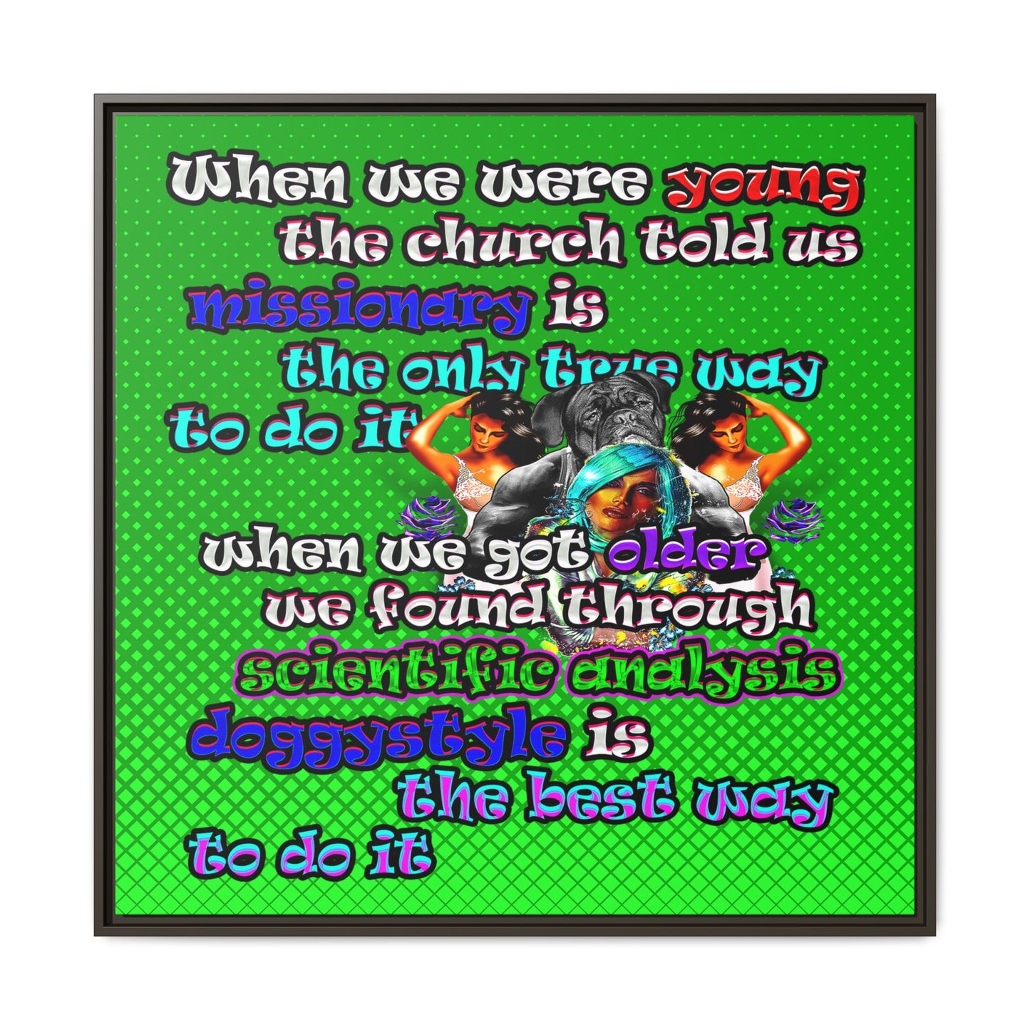 doggystyle - framed canvas art (logo green)