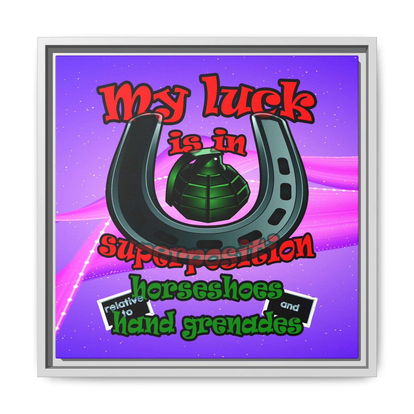 my luck - framed canvas art (purple-pink wave)