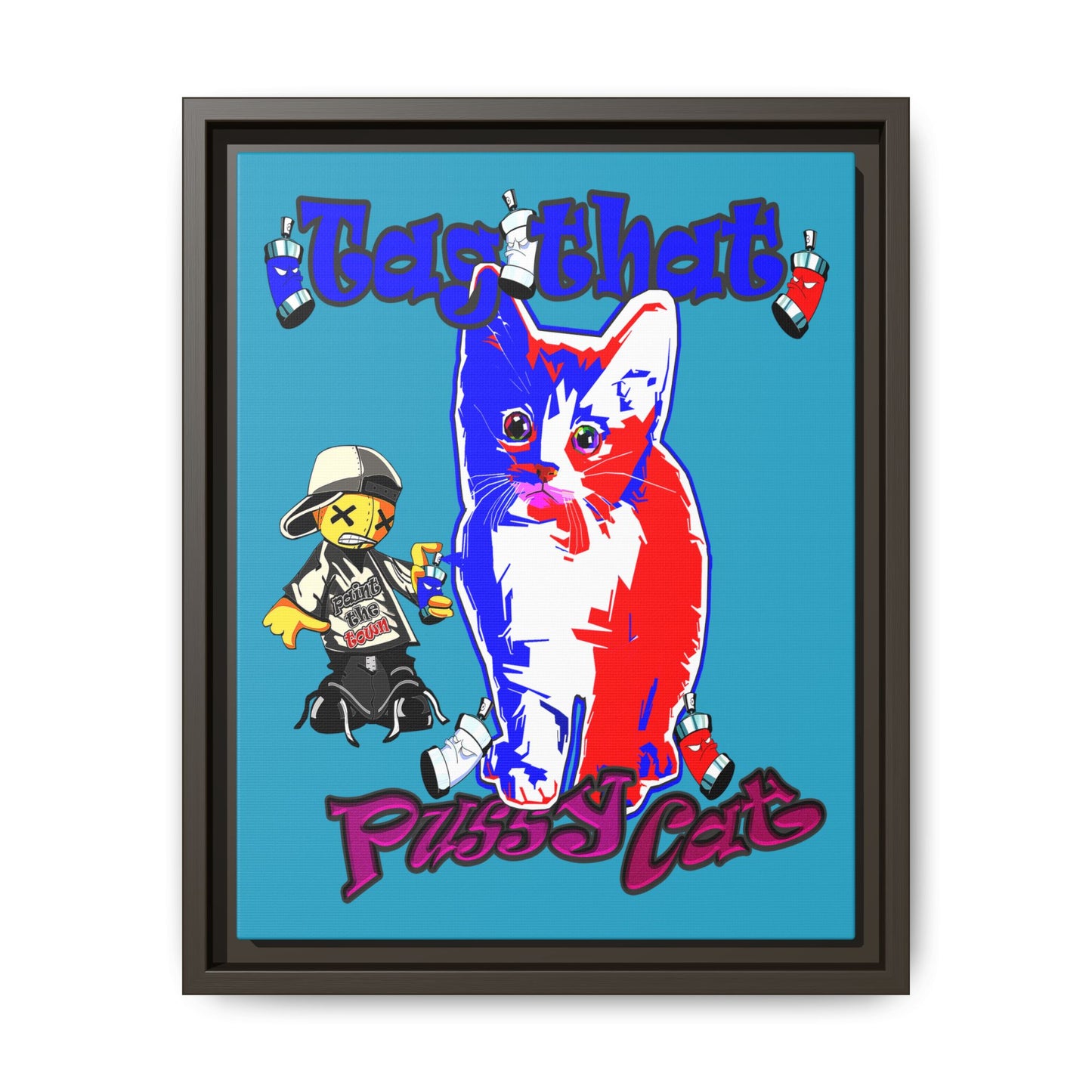 tag that - framed canvas art (turquoise)