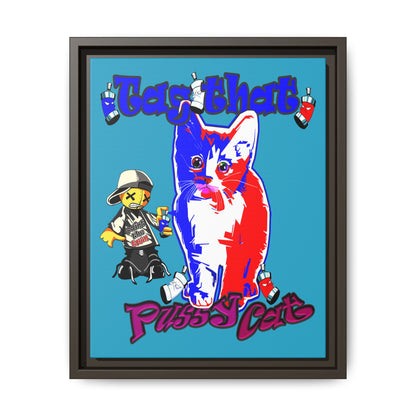 tag that - framed canvas art (turquoise)