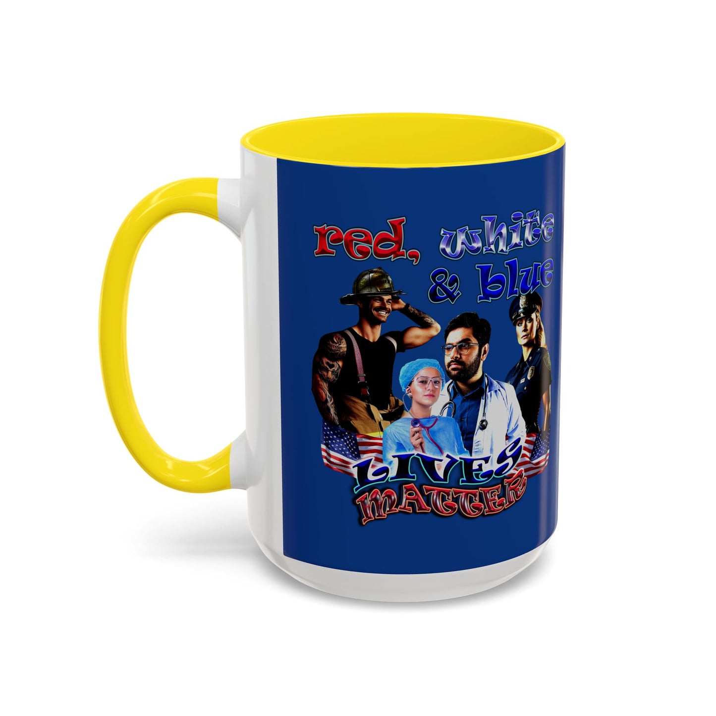rw&b lives matter - Accent Mug (dark blue)