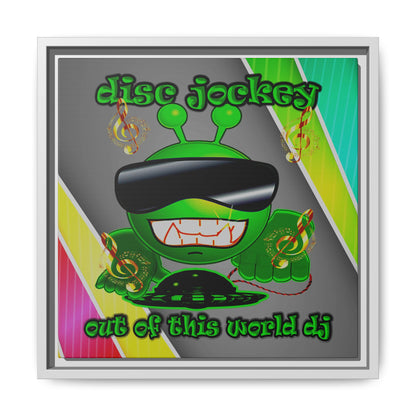 disc jockey - framed canvas art (rainbow split)