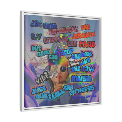 drop the beat - framed canvas art (grey-pink wave)