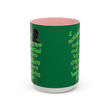 noticed you noticing - Accent Mug (dark green)