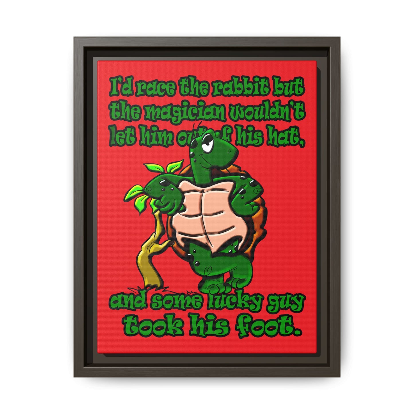 turtle race - framed canvas art (red)