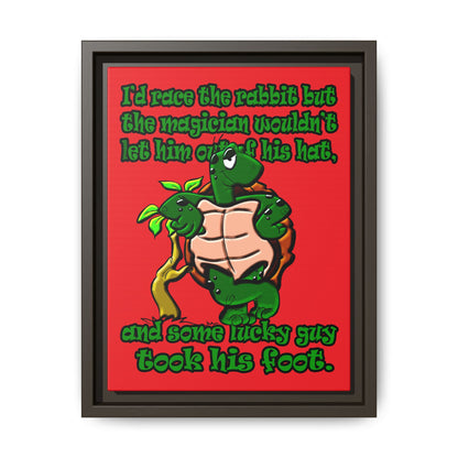 turtle race - framed canvas art (red)