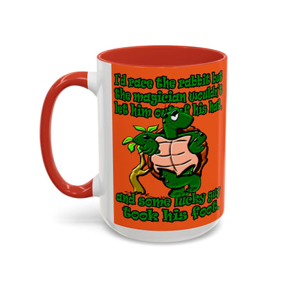 turtle race - Accent Mug (orange)