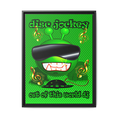 disc jockey - framed canvas art (logo green)