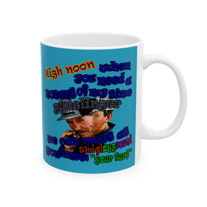 high noon - White Mug (turquoise)