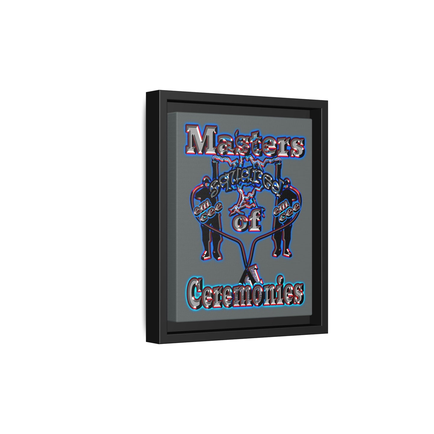 em cee squared - framed canvas art (dark grey)