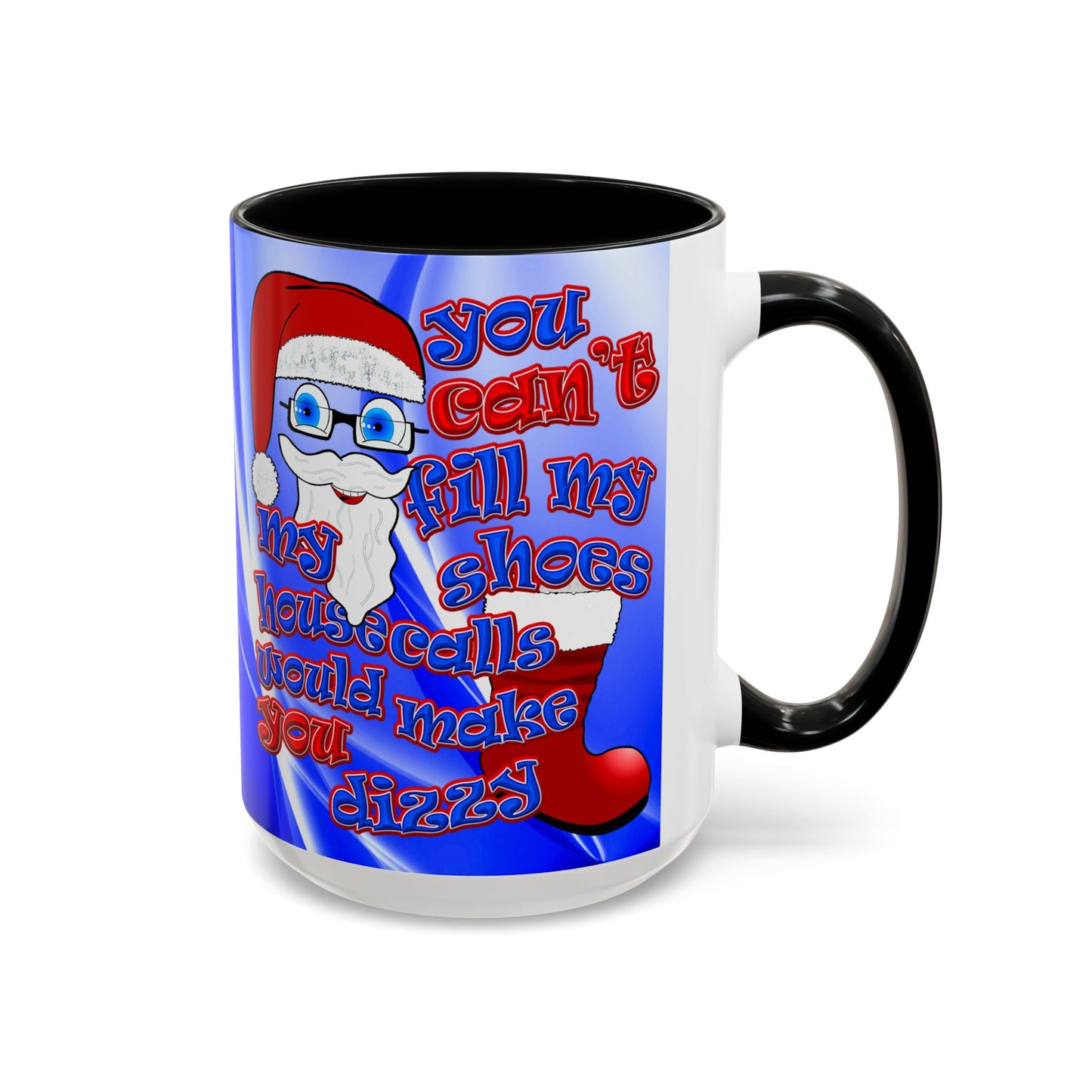 santa's shoes - Accent Mug (blue-white wave)