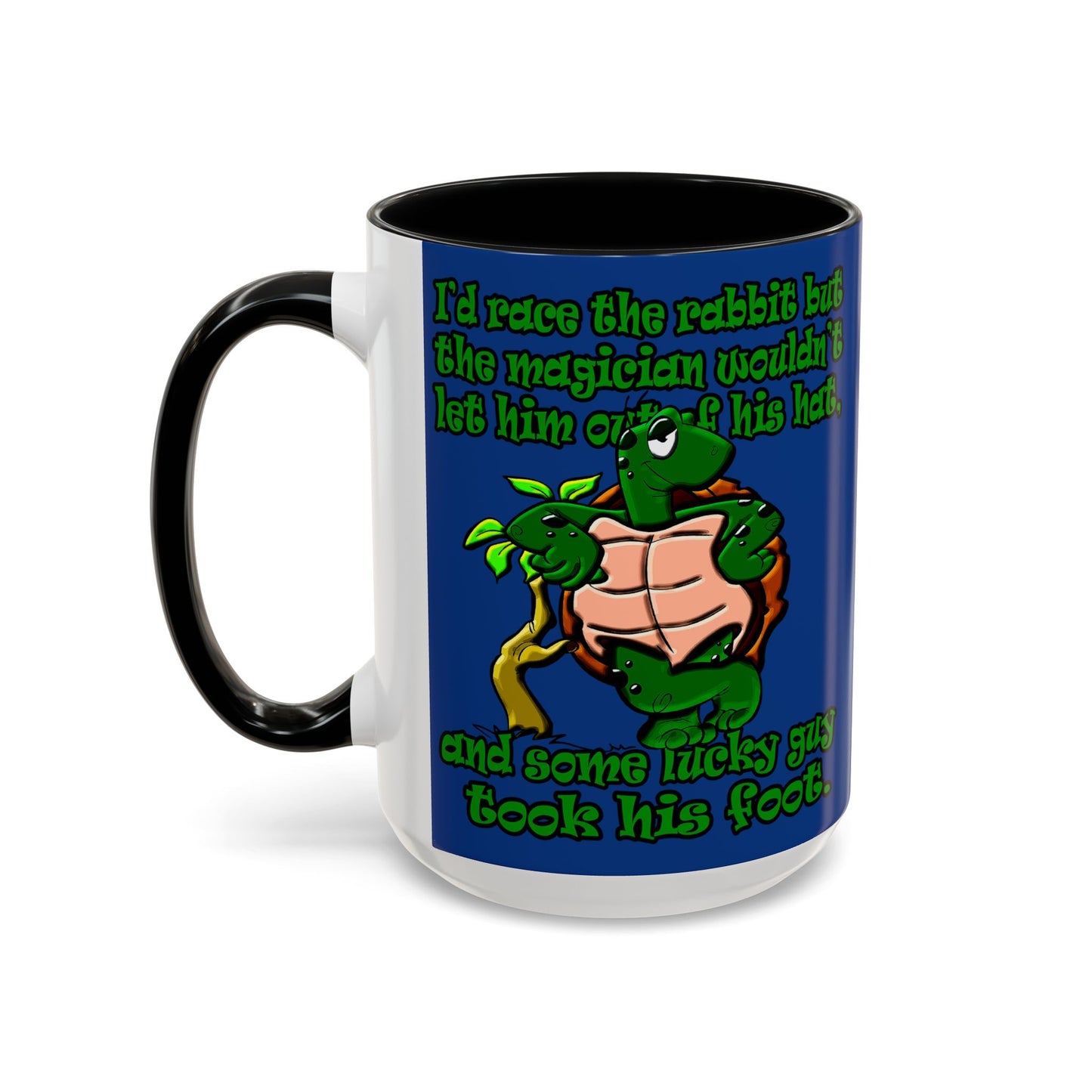 turtle race - Accent Mug (dark blue)