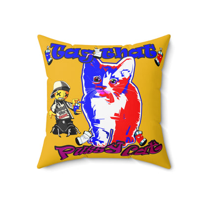 tag that - Spun Polyester Square Pillow - (yellow)