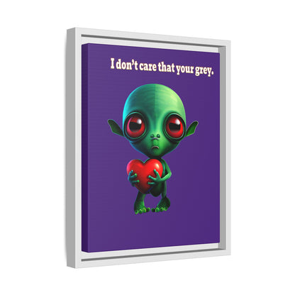 I don't care that your grey - framed canvas art (purple)