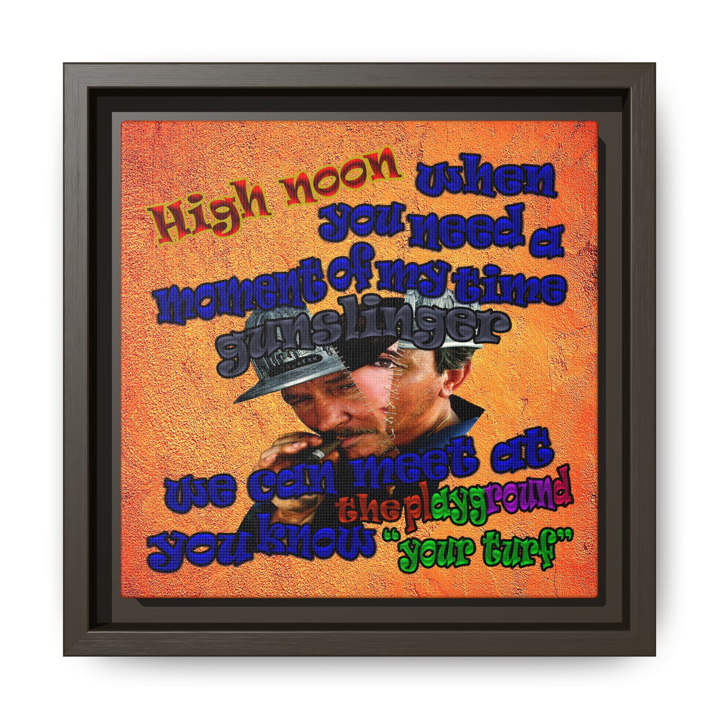 high noon - framed canvas art (burnt orange)