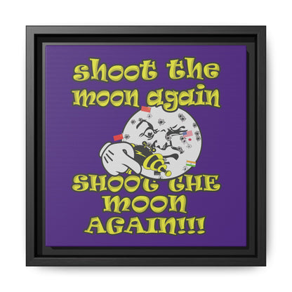 shoot the moon again - framed canvas art (purple)