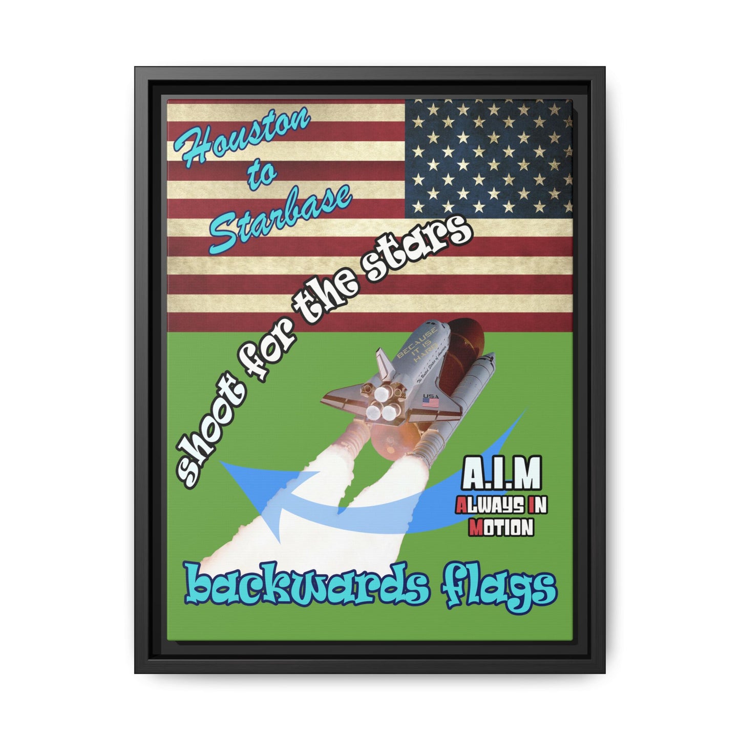 shoot for the stars - framed canvas art (green)