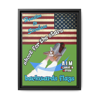 shoot for the stars - framed canvas art (green)