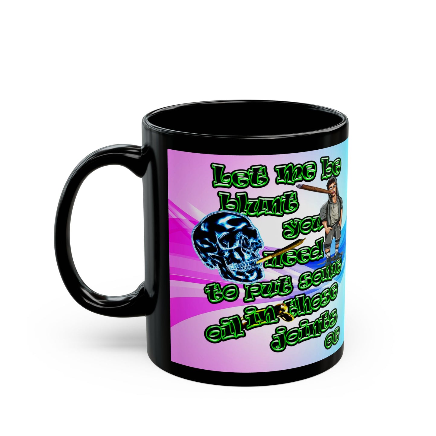 og - Black Mug (light blue-pink wave)