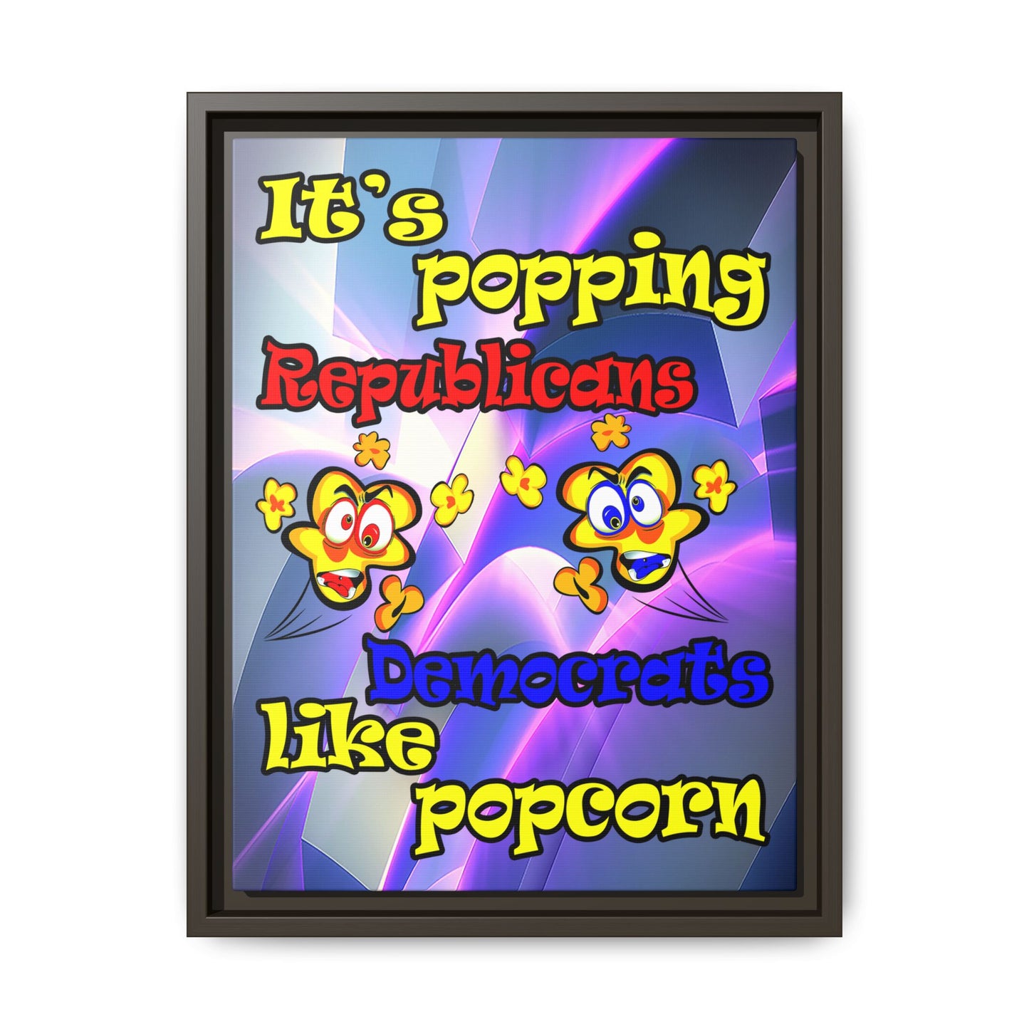 popping like popcorn - framed canvas art (grey-pink wave)