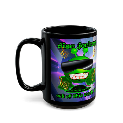 disc jockey - Black Mug (grey-pink wave)