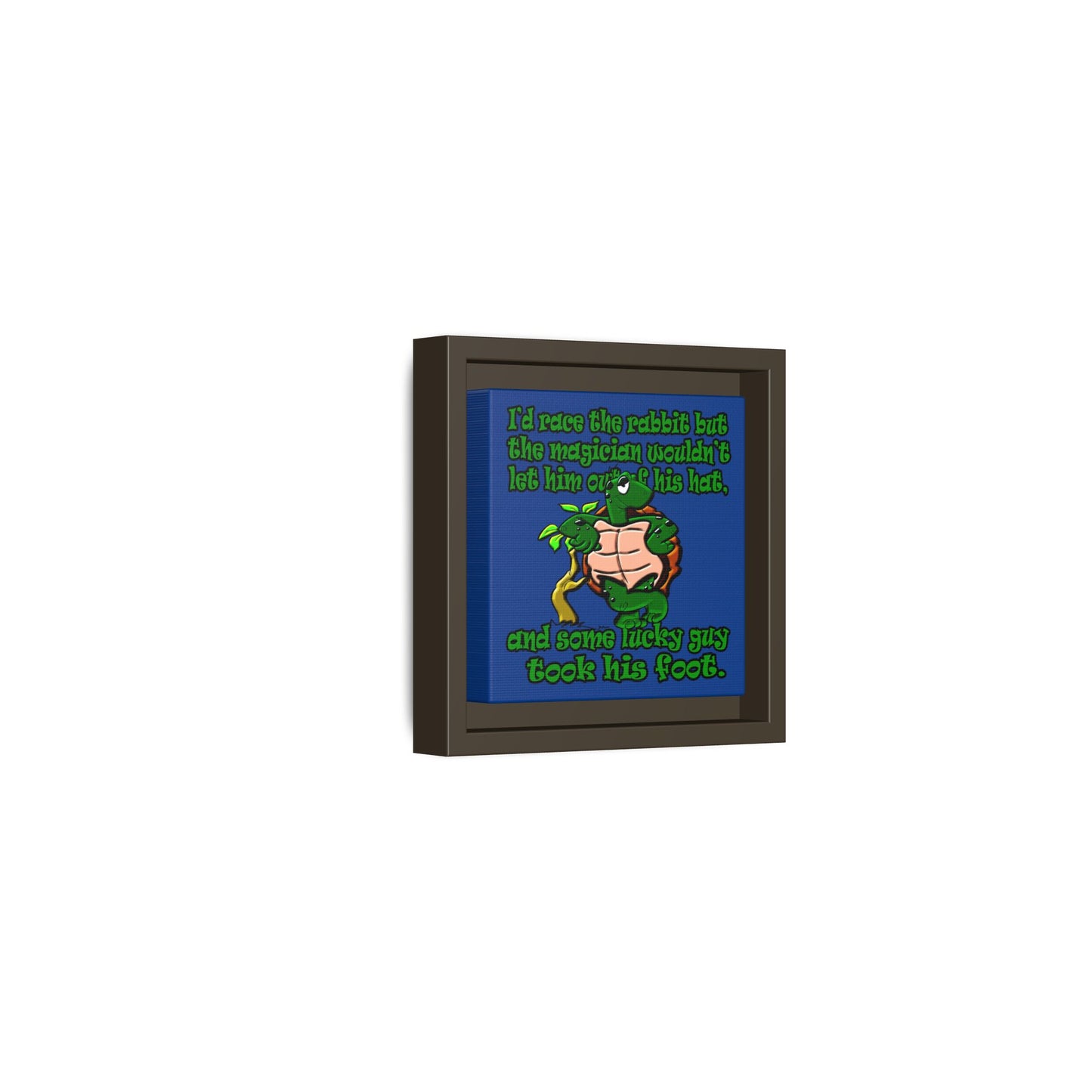 turtle race - framed canvas art (dark blue)