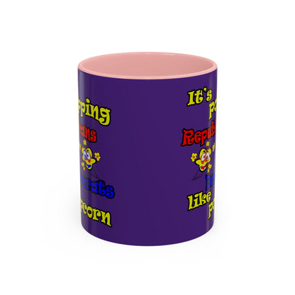 popping like popcorn - Accent Mug (purple)
