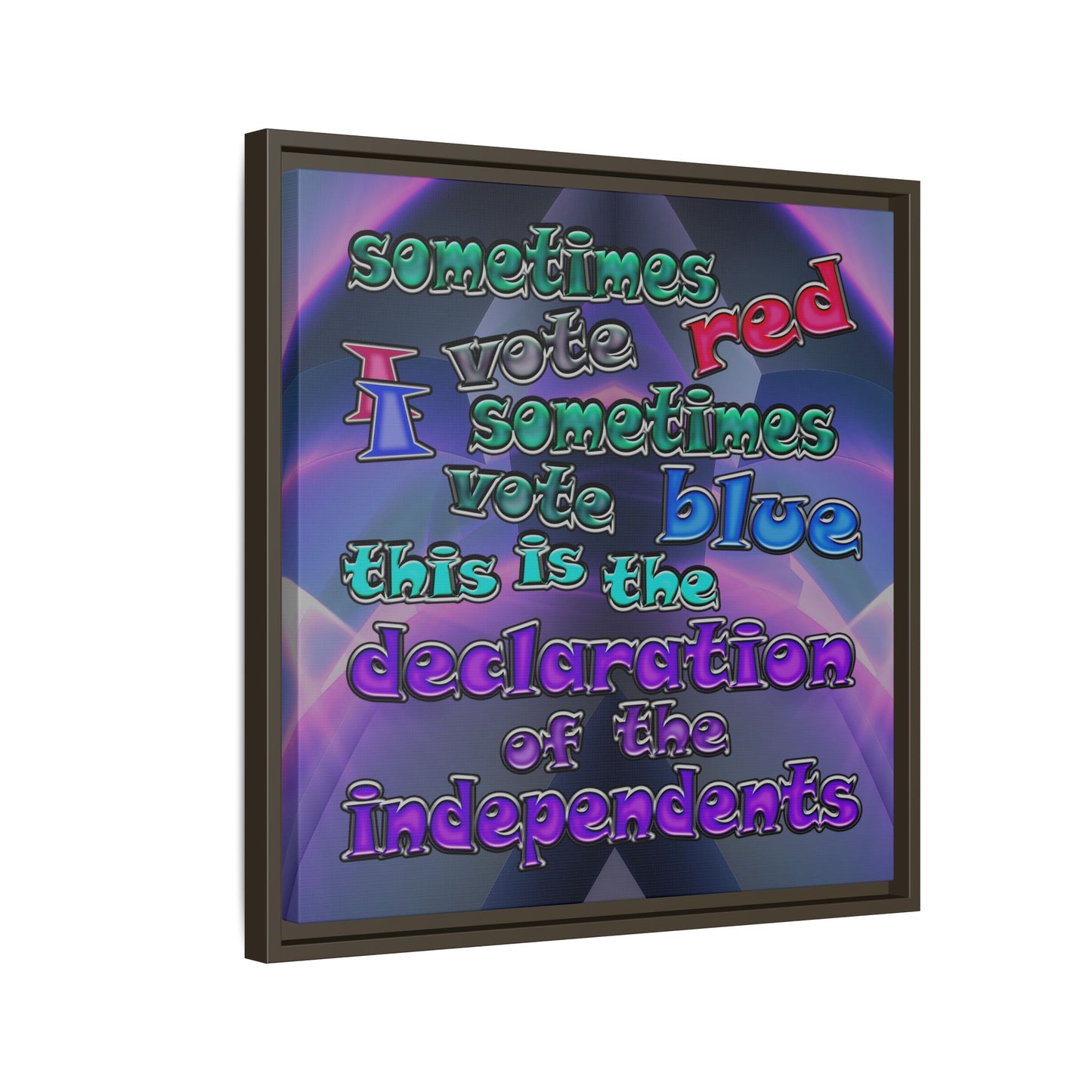 declaration of the independents - framed canvas art (grey-pink wave)